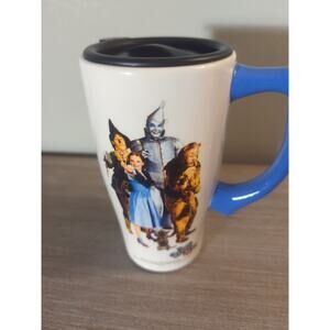 Wizard of Oz Ceramic Coffee Travel Mug W/ Lid - Dorothy Toto Tin Man ,Scarecrow